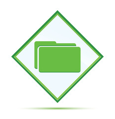Wall Mural - Folder icon modern abstract green diamond button