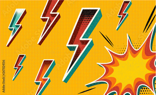 Flash Sale Banner Template Design Vector Illustration Retro Comic