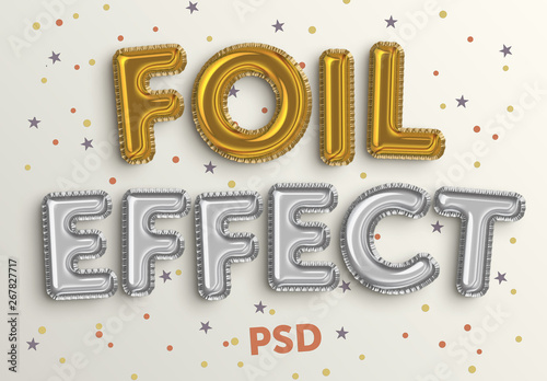 Download Foil Balloon Text Effect Mockup modelo do Stock | Adobe Stock