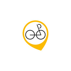Wall Mural - bike location icon. isolated drawing for use as an icon, logo, identity, in web and application desi