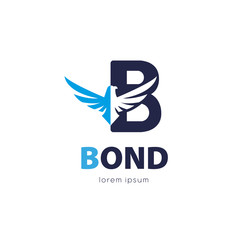 Wall Mural - bond logo design template with eagle. isolated drawing for use as an icon, logo, identity, in web an