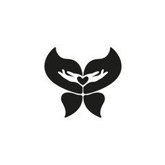 Wall Mural - butterfly tattoo icon template. isolated drawing for use as an icon, logo, identity, in web and appl