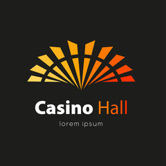 Wall Mural - casino hall design template on black background. isolated drawing for use as an icon, logo, identity