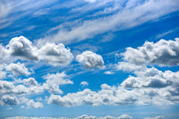 Blue clouds in the sky.