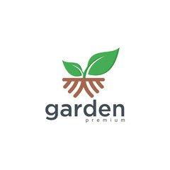 Poster - garden logo template vector illustration