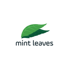Poster - mint leaves organic logo concept template illustration