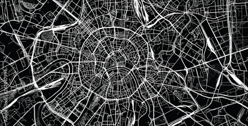 Cuadros en Lienzo Urban vector city map of Moscow, Russia
