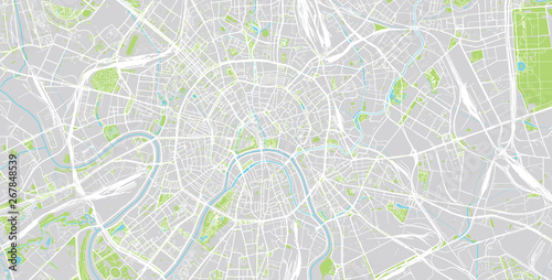 Fotografía Urban vector city map of Moscow, Russia