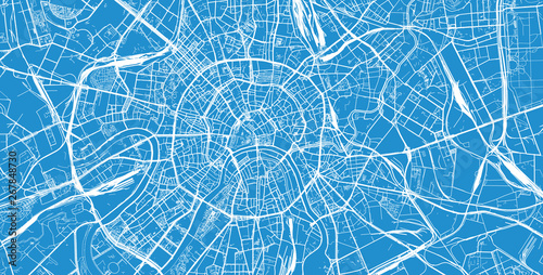 Cuadros en Lienzo Urban vector city map of Moscow, Russia