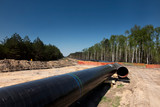 Fototapeta Łazienka - Construction of the pipeline of liquefied natural gas from the LNG terminal at Swinoujscie in Poland