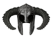 Viking Helmet In A White Background