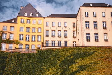 Poster - Building along the Chemin de la Corniche in the old town Luxembourg