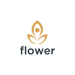 Aufkleber - Flower abstract Logo design vector template Linear style.