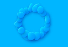 Blue Round Sphere Isolated Background
