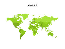 Green World Map Detailed