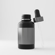 Black Bottle modern design Eye Dropper. Isolated background. 3d illustration