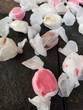 A handful of freshly made delicious salt water taffy from the Oregon Coast.