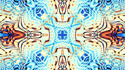 Poster - Symmetric abstract retro ornament. Abstract footage in Art Nouveau style. Loop footage.