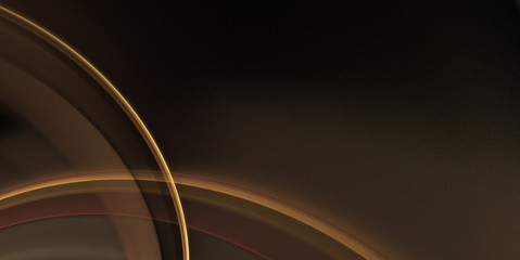 Wall Mural - dark brown background with golden arcs for design