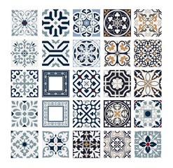 Wall Mural - vintage tiles Portuguese patterns antique seamless design in Vector illustration
