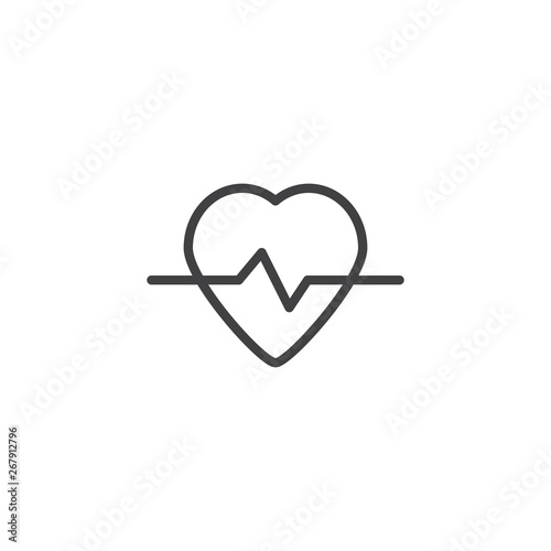 Heartbeat Pulse Line Icon Linear Style Sign For Mobile Concept