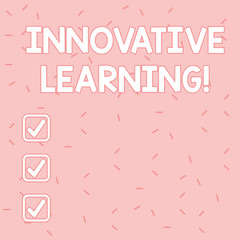 Poster - Text sign showing Innovative Learning. Business photo text Interdisciplinary teaching that stirs analytic thinking Pink Tiny Sprinkles Confetti Scattered in Random on Lighter Shade Backdrop