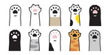 Fototapeta Fototapety na ścianę do pokoju dziecięcego - cat paw vector icon calico kitten footprint logo character cartoon ginger doodle illustration sign