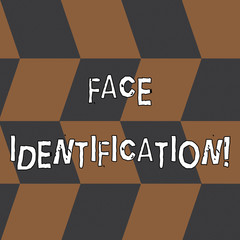 Word writing text Face Identification. Business photo showcasing analyzing patterns based on the demonstrating s is facial contours Seamless Slanting Squares in Brown and Gray Alternate Color Creating