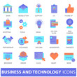 © makyzz - Colorful icon collection of business and technology for mobile applications and websites. Flat vector illustration