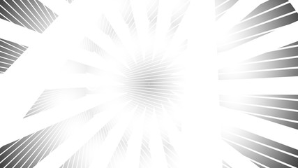 Fototapete - abstract pattern of rays diverging from point to run, black and white with light, 3d render