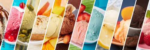 Fotografía Eiscreme Vielfalt als Hintergrund Header