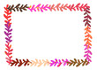 Beautiful herbal frame. Hand drawn textured illustration. Purple and pink colors