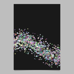 Poster - Blank abstract confetti wave brochure background template with dispersed dots - vector design