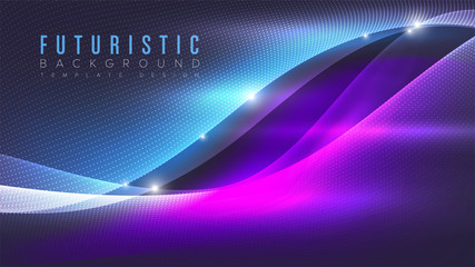 Poster - An abstract background template in futuristic style.  It is suitable for being as a template, landing page in science, business or technology related theme.