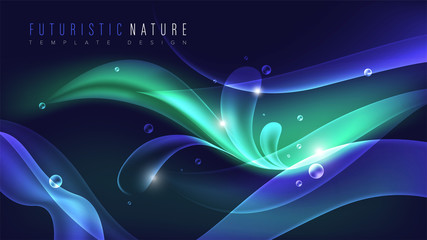 Wall Mural - An abstract background template in futuristic style.  It is suitable for being as a template, landing page in science, business or technology related theme.