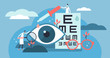 © VectorMine - Ophthalmology vector illustration. Flat tiny eyes health persons concept.