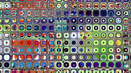 Poster - Moving and transforming geometric shapes. Looping footage.