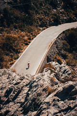 mallorca, spain. the panoramic view on road for cyclist. famous hill, favorite place for road cyclis