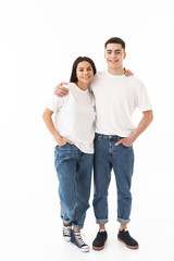 Sticker - Full length of a young casual wear couple standing