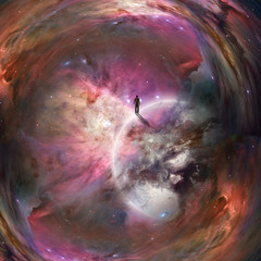 Canvas Print - deep space with human being