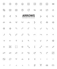 Poster - Arrow and pointers minimalism line icons set.