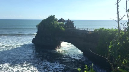 Wall Mural - Ocean Temple Bali indonesia Pura Tanah Lot, 4k footage video