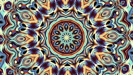 Poster - Spinning abstract magic circle. Esoteric cosmic mandala. Loop footage.
