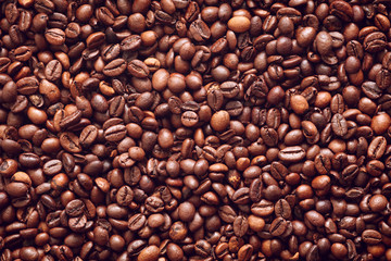 Poster - Roasted coffee beans texture background
