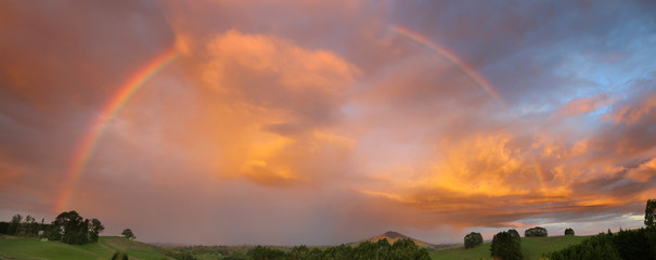 Wall Mural - Rainbow in sky