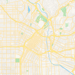 Poster - Empty vector map of Los Angeles, California, USA