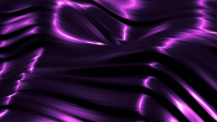luxurious purple background with flying fabric. 3d illustration, 3d rendering.