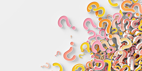 Fototapete - Infinite question marks, business concepts; original 3d rendering