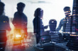 © alphaspirit - Background of business people that work during night