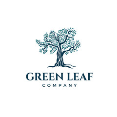 Wall Mural - modern tree logo design with green leaf color